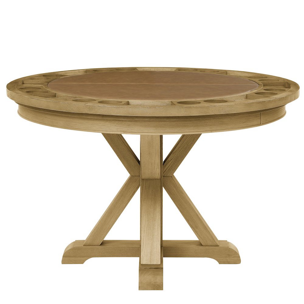 Rylie Dining Table with Game Top, Natural Finish. Picture 2