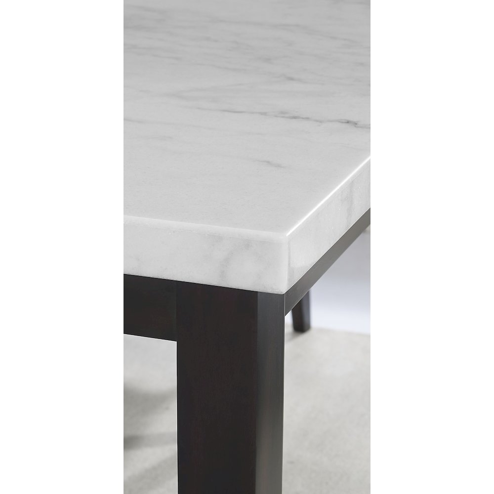 Francis Rectangular White Marble Dining Table. Picture 3