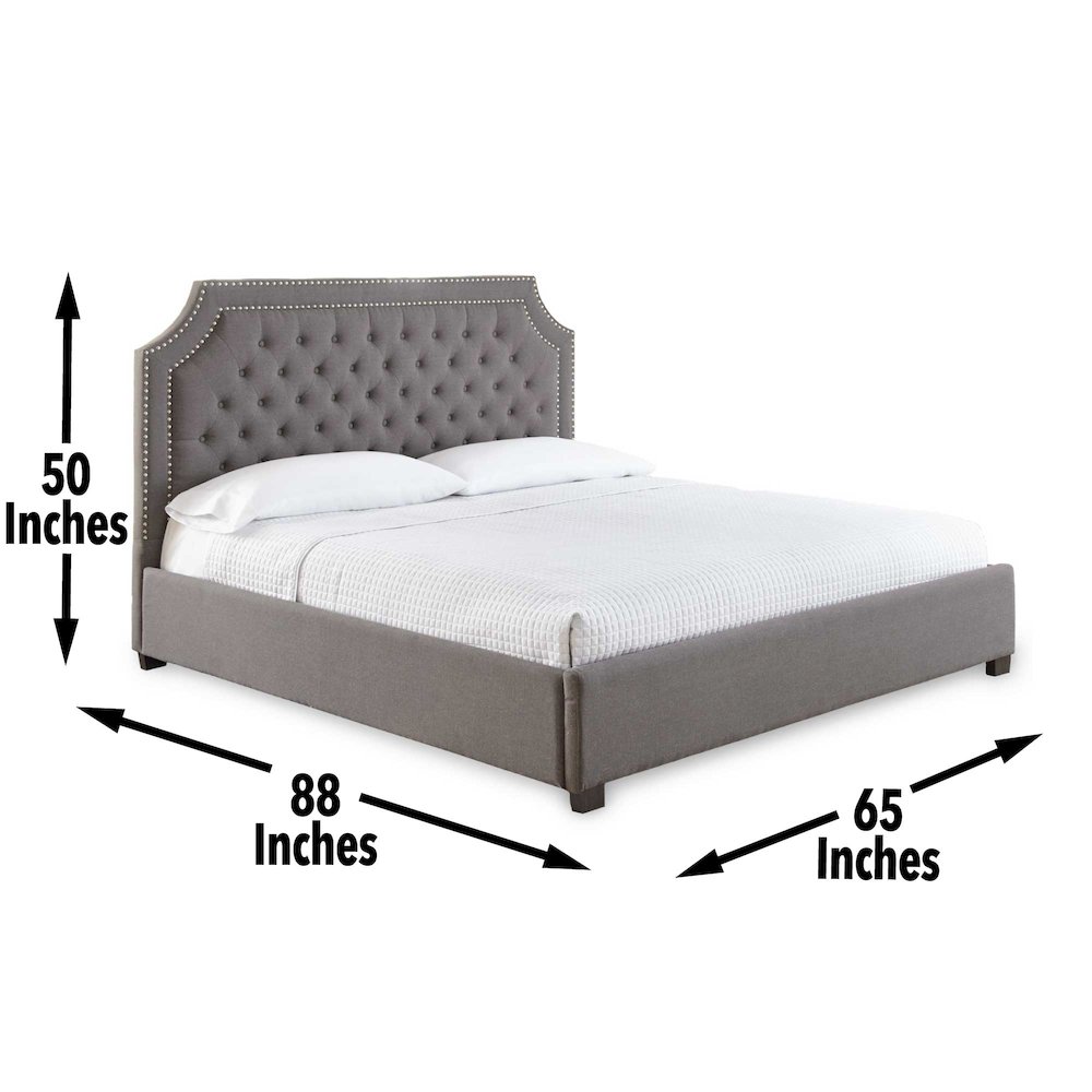 Wilshire Queen Bed Gray. Picture 8