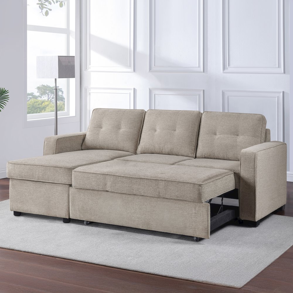 Noah Reversiable 95" Chofa, Tan. Picture 7