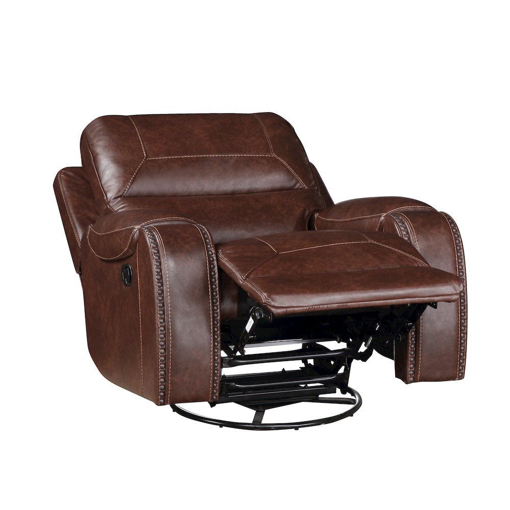 Keily Brown Manual Recliner. Picture 3
