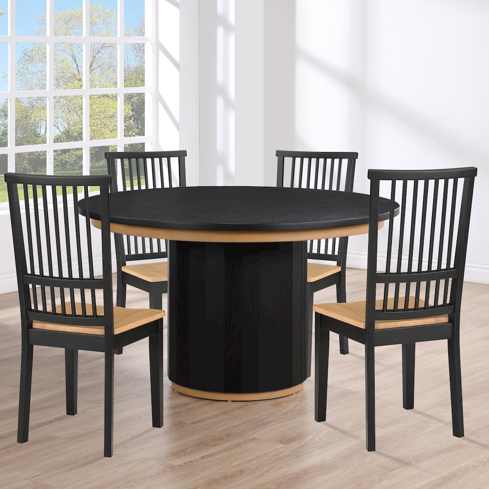 Magnolia Black 5PC Round Dining Set. Picture 4