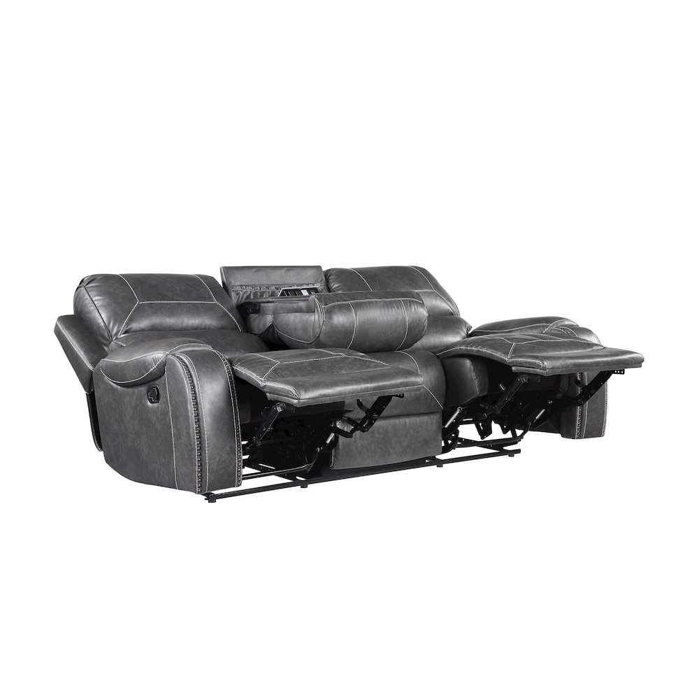 Keily Manual Recliner Sofa - Grey. Picture 2