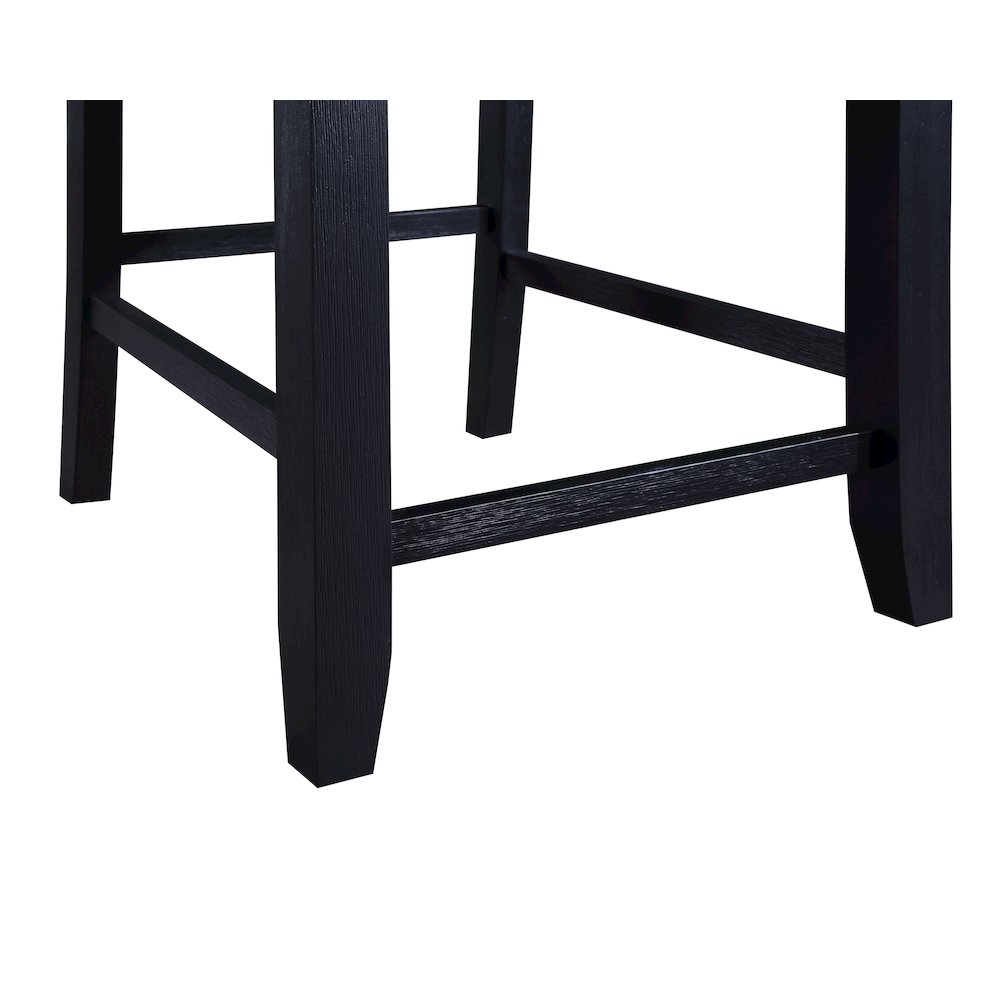 Yves Black Counter Table With Storage and 4 Grey Counter Chairs. Picture 9