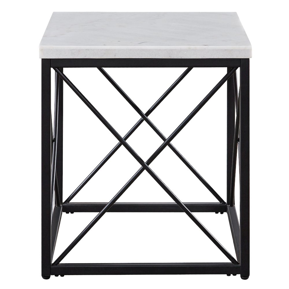 Skyler White Marble Top Square. Picture 1