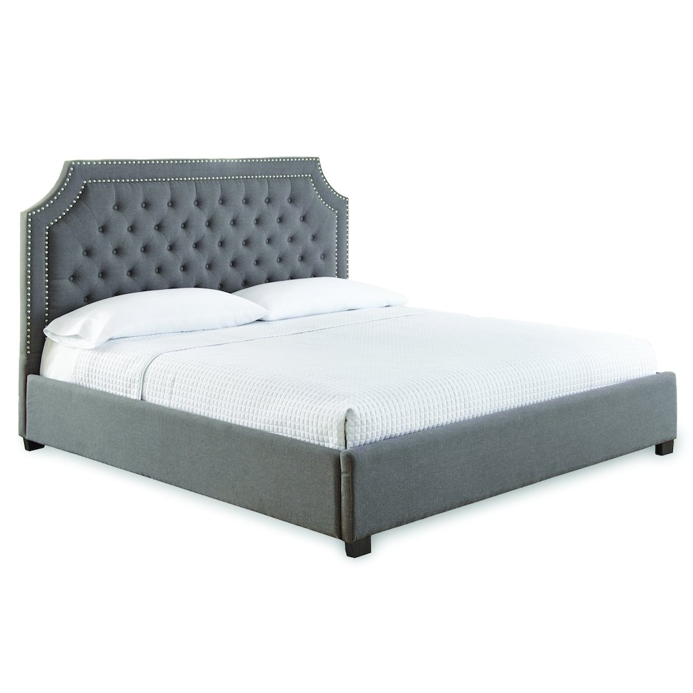 Willshire King Bed Gray. Picture 1