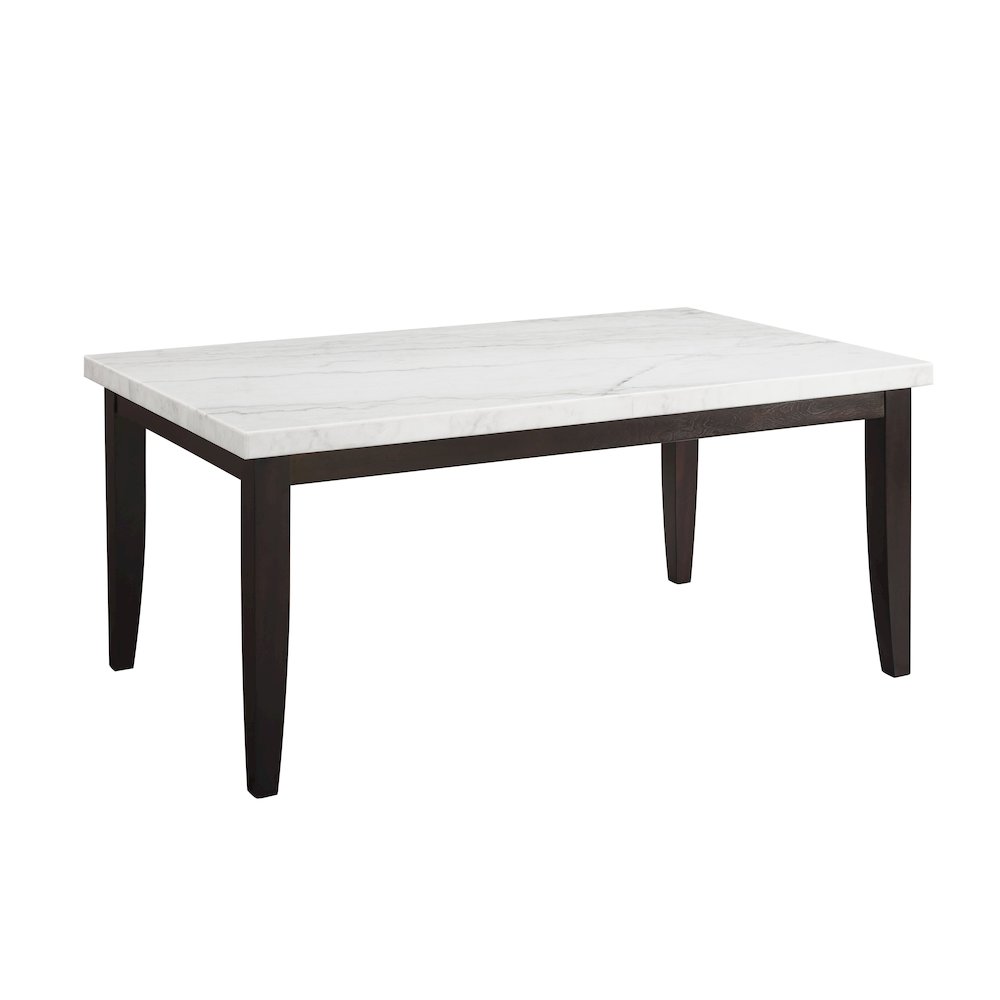 Francis Rectangular White Marble Dining Table. Picture 1
