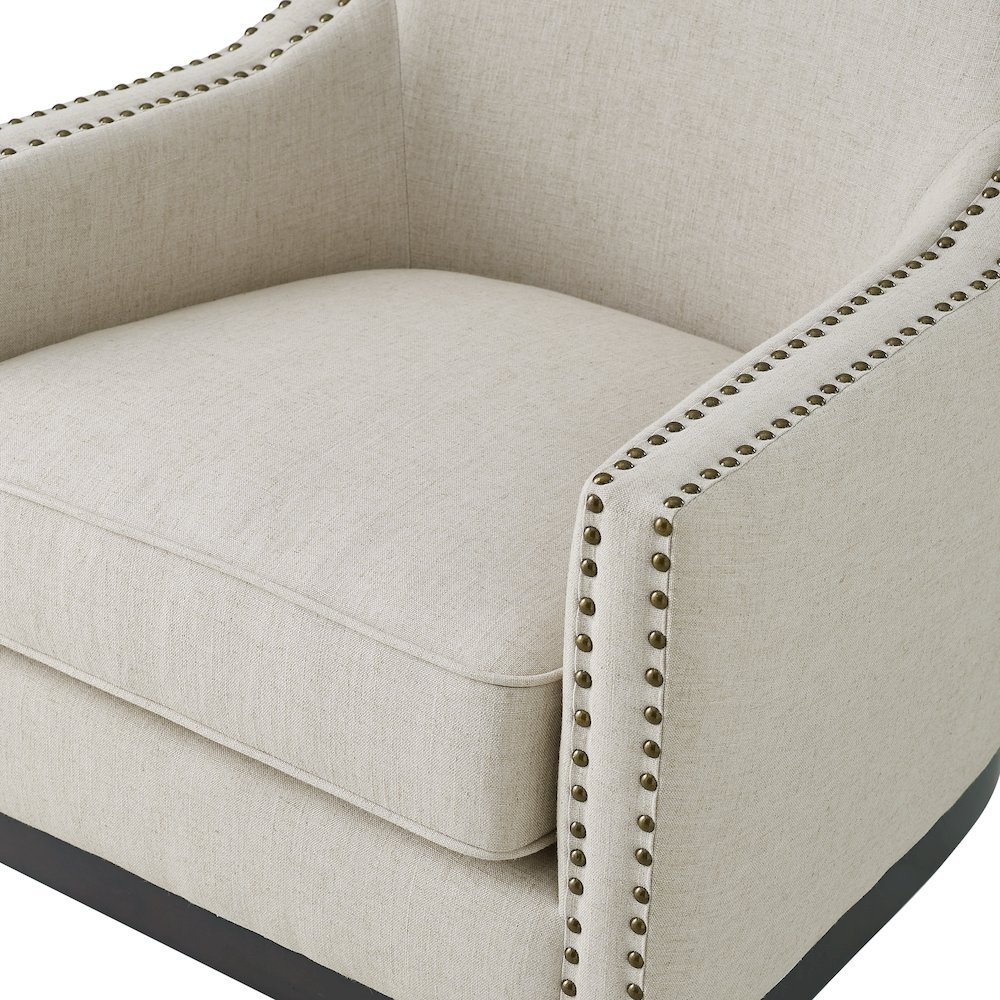 Roswell Linen Accent Chair - Beige. Picture 6