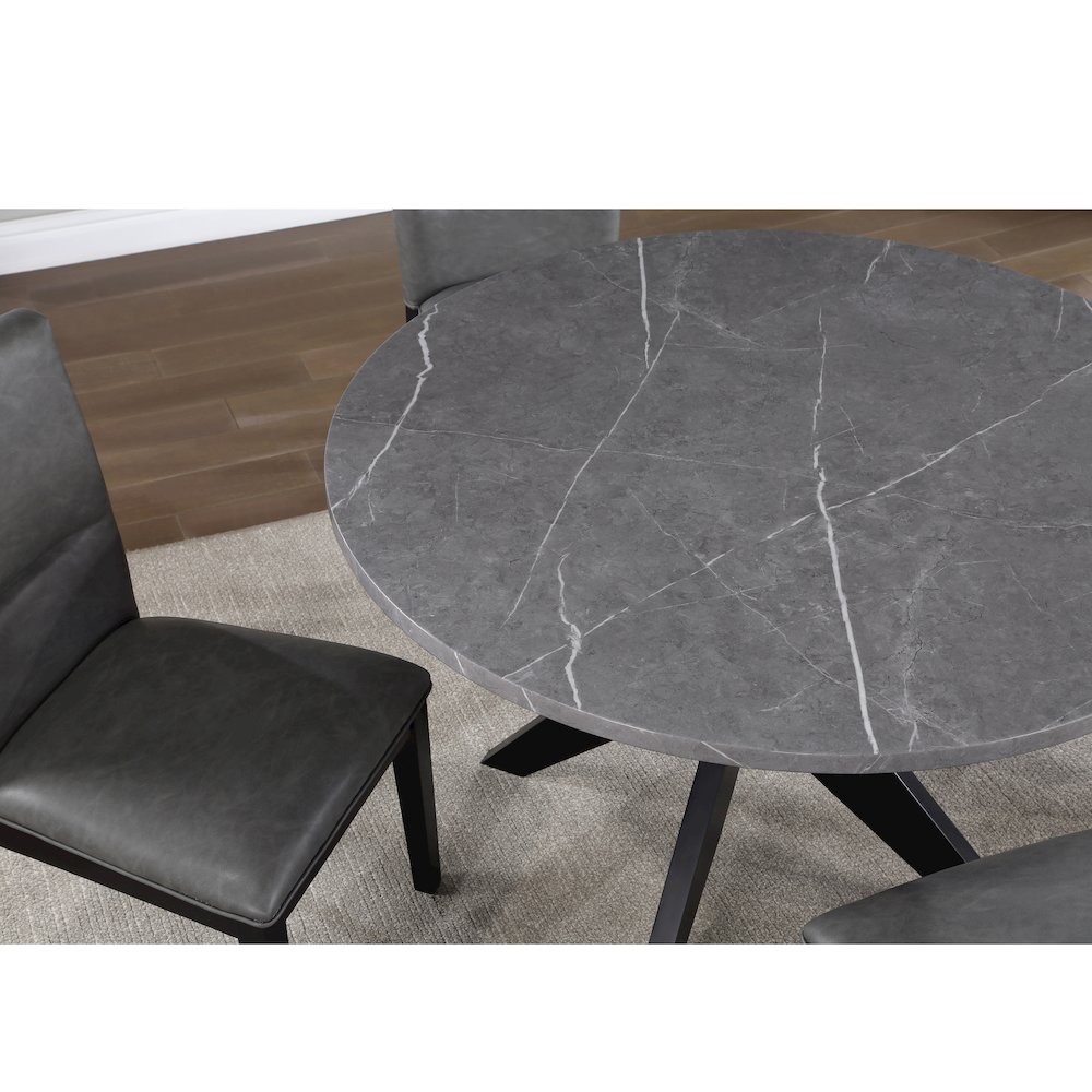 Amy 48-inch Round Faux-Marble Dining Table. Picture 8