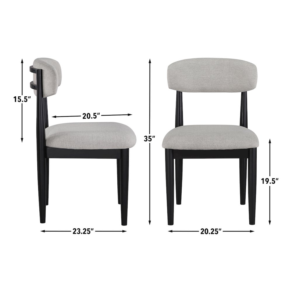 Magnolia 52-inch Round Dining Table & 4 Upholstered Side Chairs, Black Finish. Picture 11