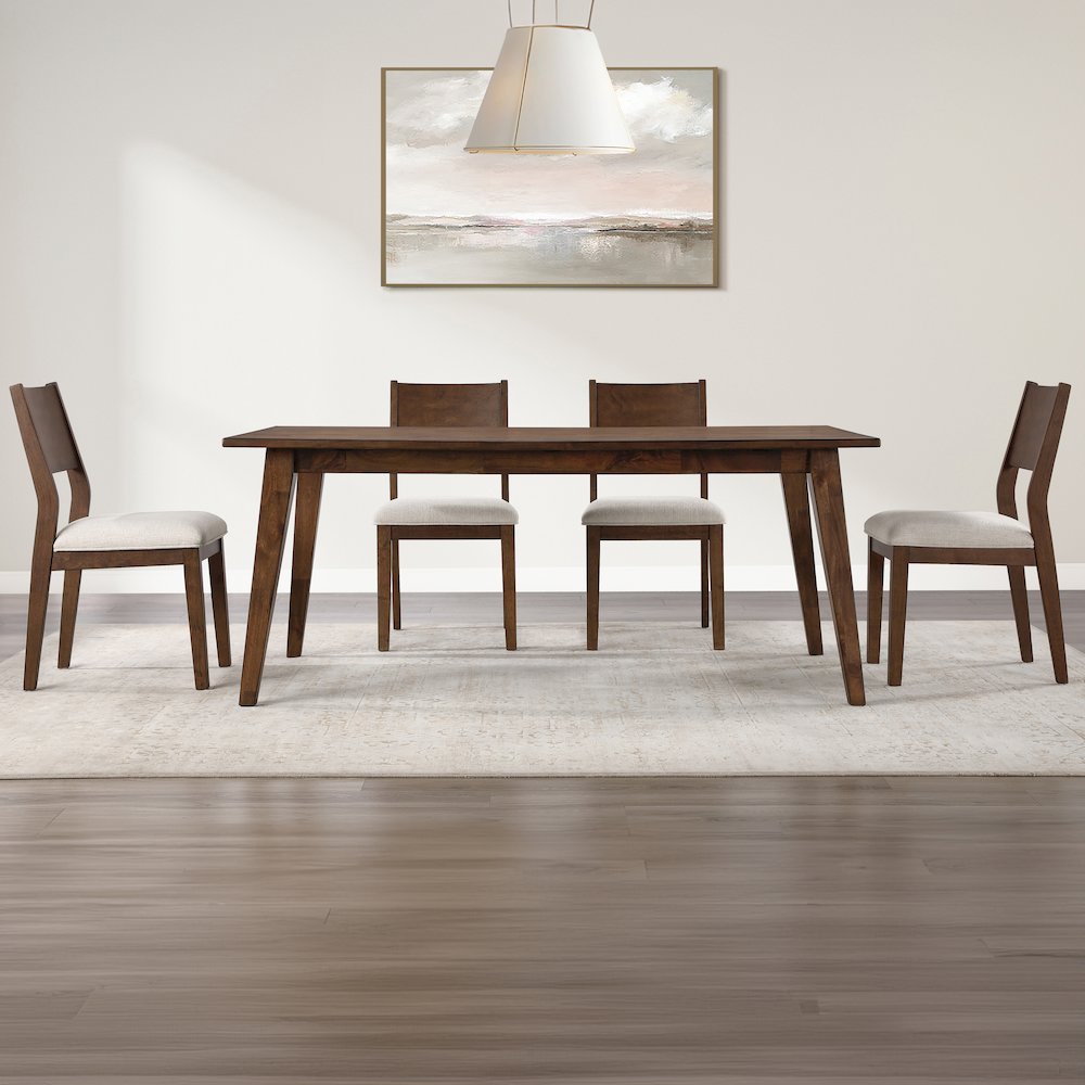 Canton 72" Solid Wood Table, 4 Side Chairs. Picture 6