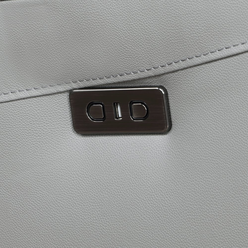 Alexandria Leather 5pc Power Sec, Stone. Picture 4