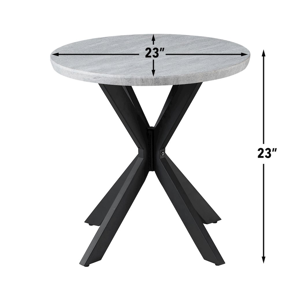 Keyla Faux-Marble Round End Table. Picture 4