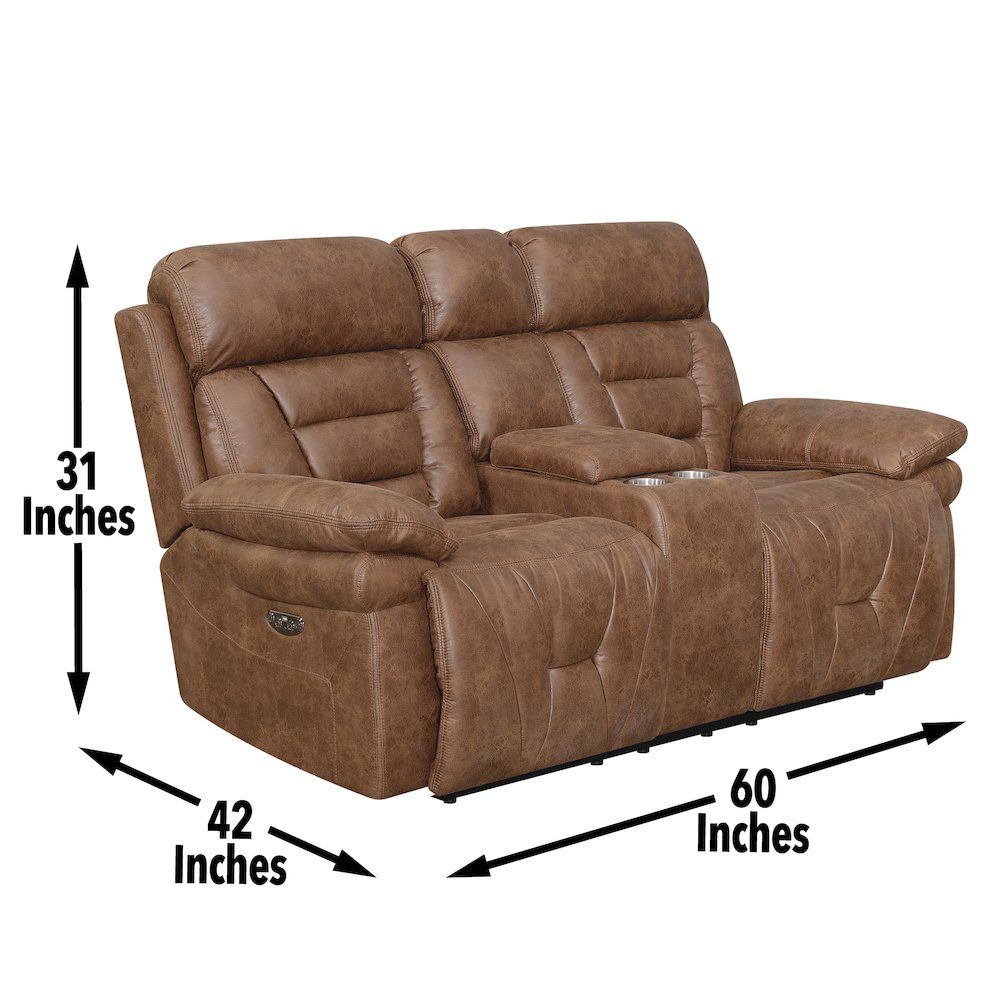 Brock Power Recliner Console Loveseat. Picture 7