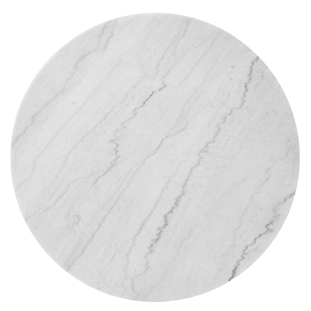 Vida 5-Piece 48" Round White Marble Dining Set. Picture 8