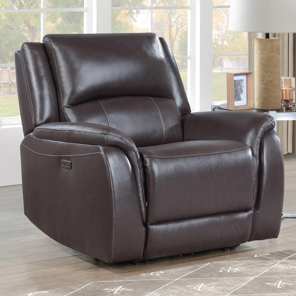 Alexandria PWR Recliner Chocolate. Picture 6