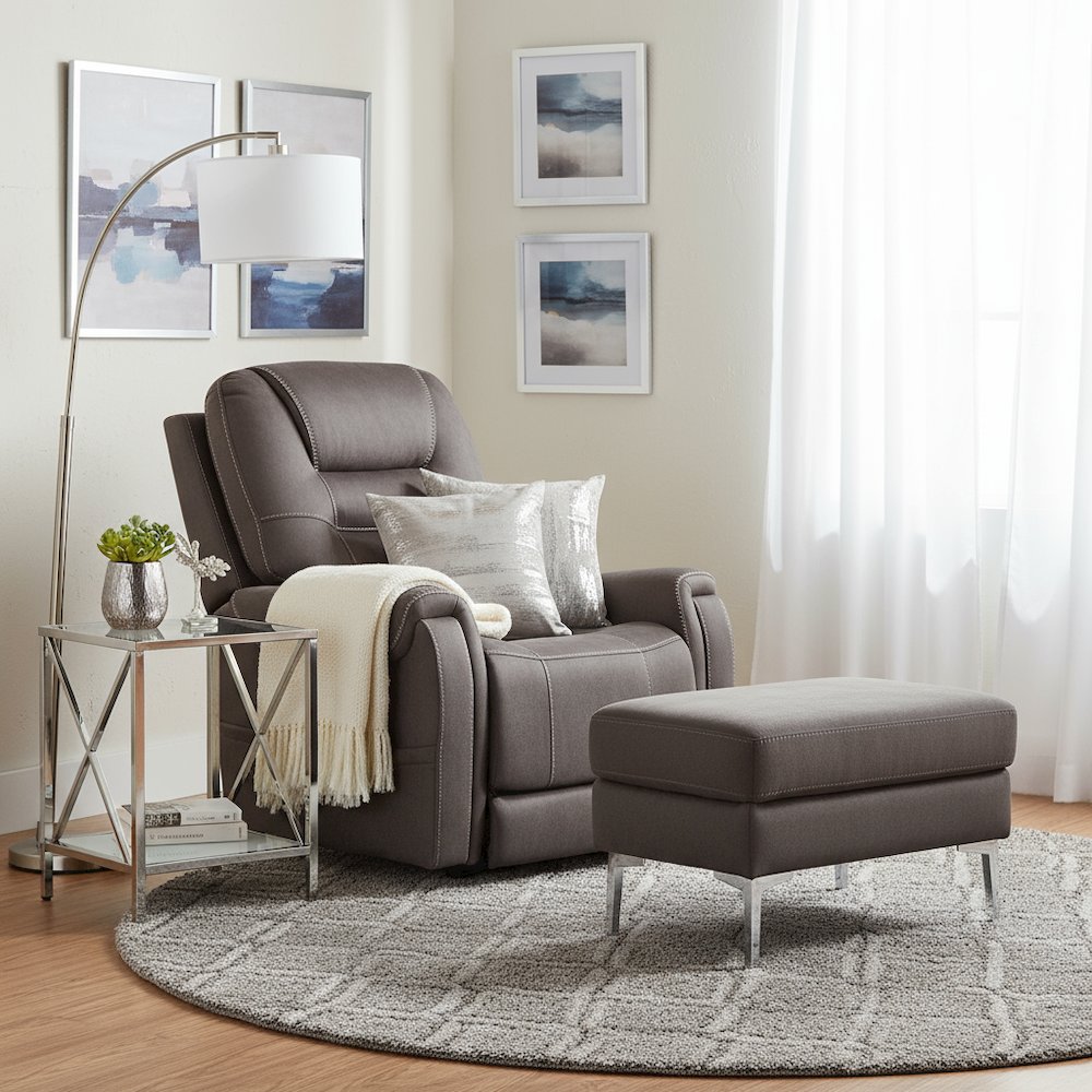Power Lift Recliner Chair, Adjustable Headrest, 3 Zone Heat, Brown. Picture 3