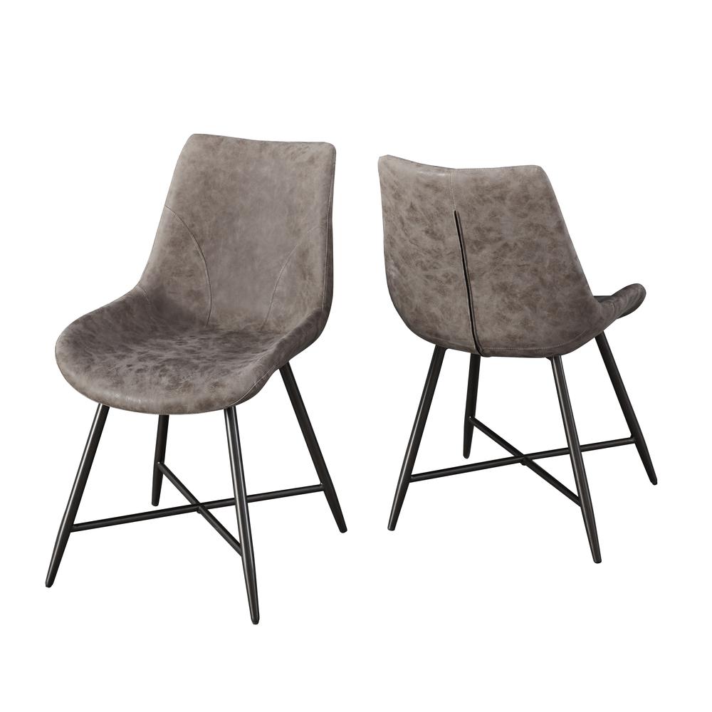 Romona Brown Vegan Leather Side Chair. Picture 1