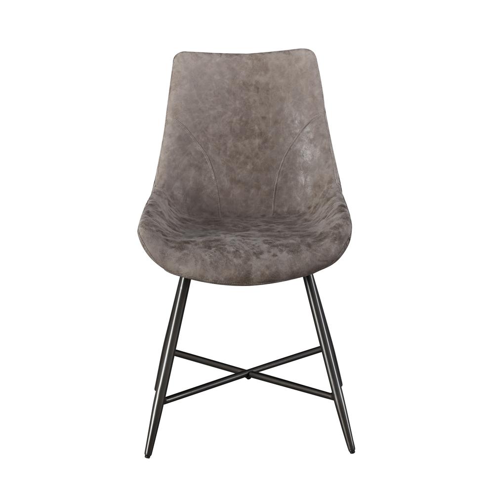 Romona Brown Vegan Leather Side Chair. Picture 2