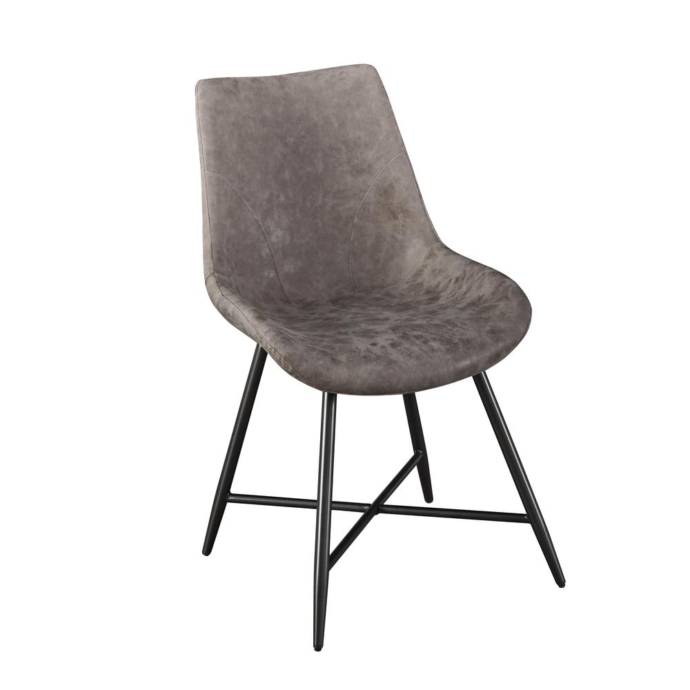 Romona Brown Vegan Leather Side Chair. Picture 3