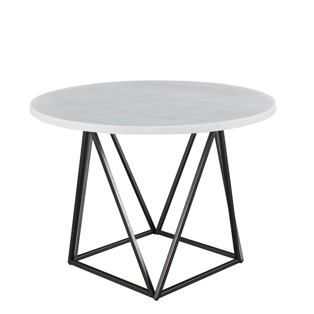 Ramona White Marble Top Round Dining Table. Picture 2