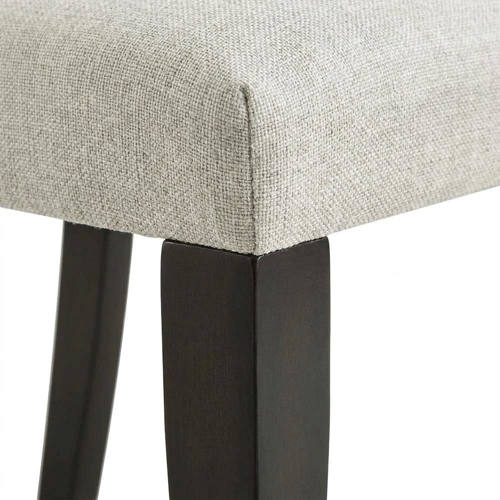 Polyester-Upholstered Dining Side Chair with Rubberwood Legs, Gray. Picture 7