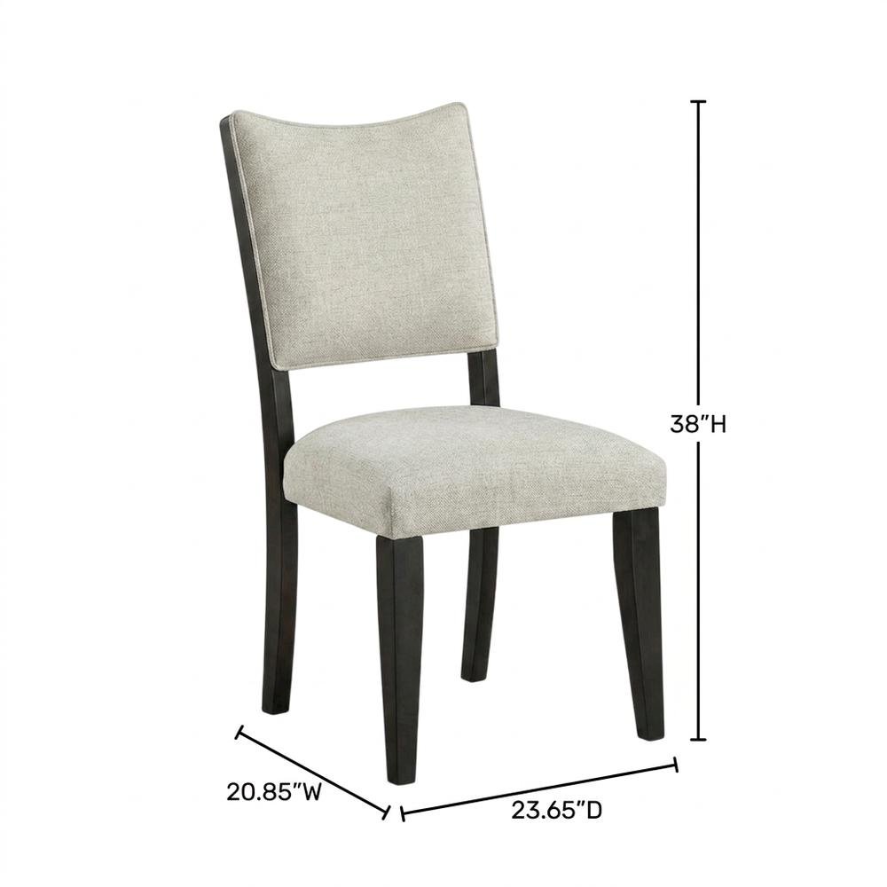 Polyester-Upholstered Dining Side Chair with Rubberwood Legs, Gray. Picture 5