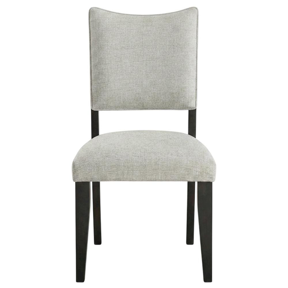 Polyester-Upholstered Dining Side Chair with Rubberwood Legs, Gray. Picture 1
