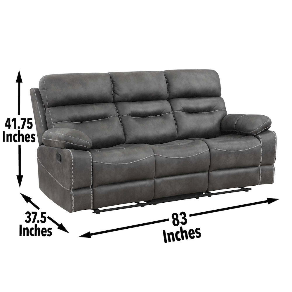 Rudger Gray Manual Sofa. Picture 10