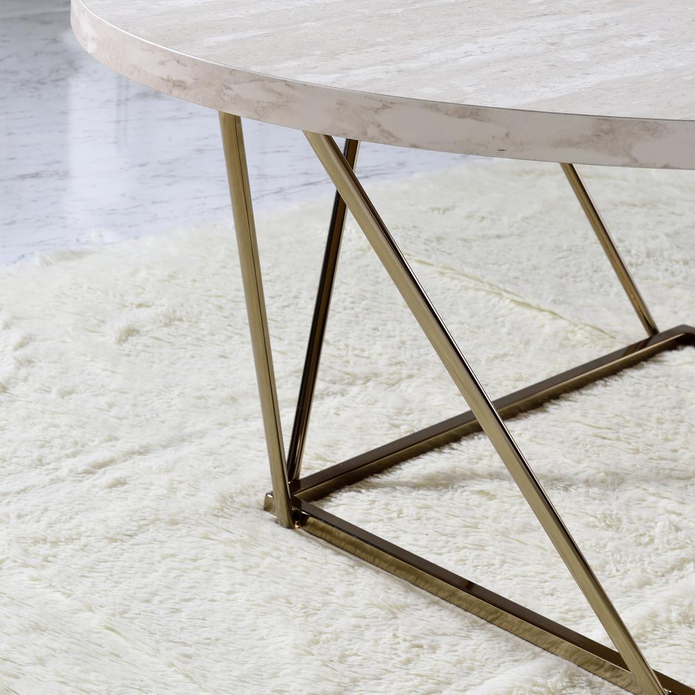 Rowan Faux Marble Top Coffee Table. Picture 4