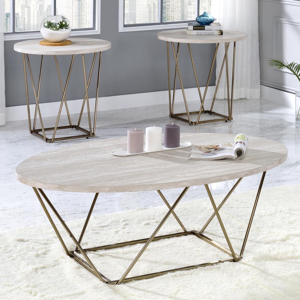Rowyn Faux Marble Top End Table. Picture 5