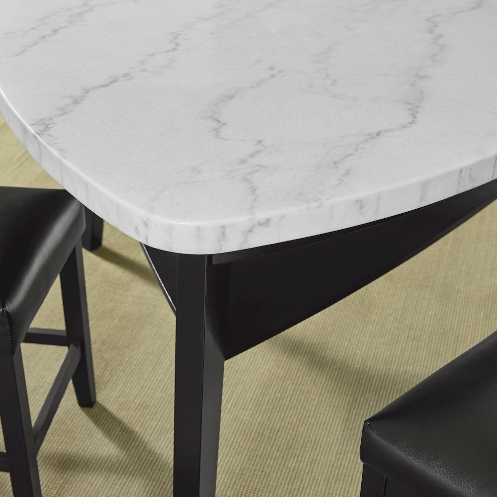 Carrara Marble Top Counter Height Table. Picture 4