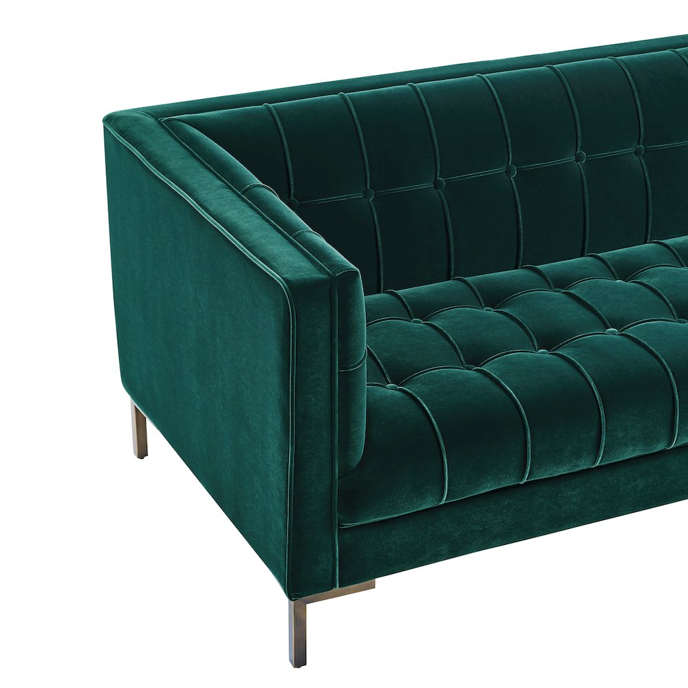 Isaac Green Velvet Sofa. Picture 8