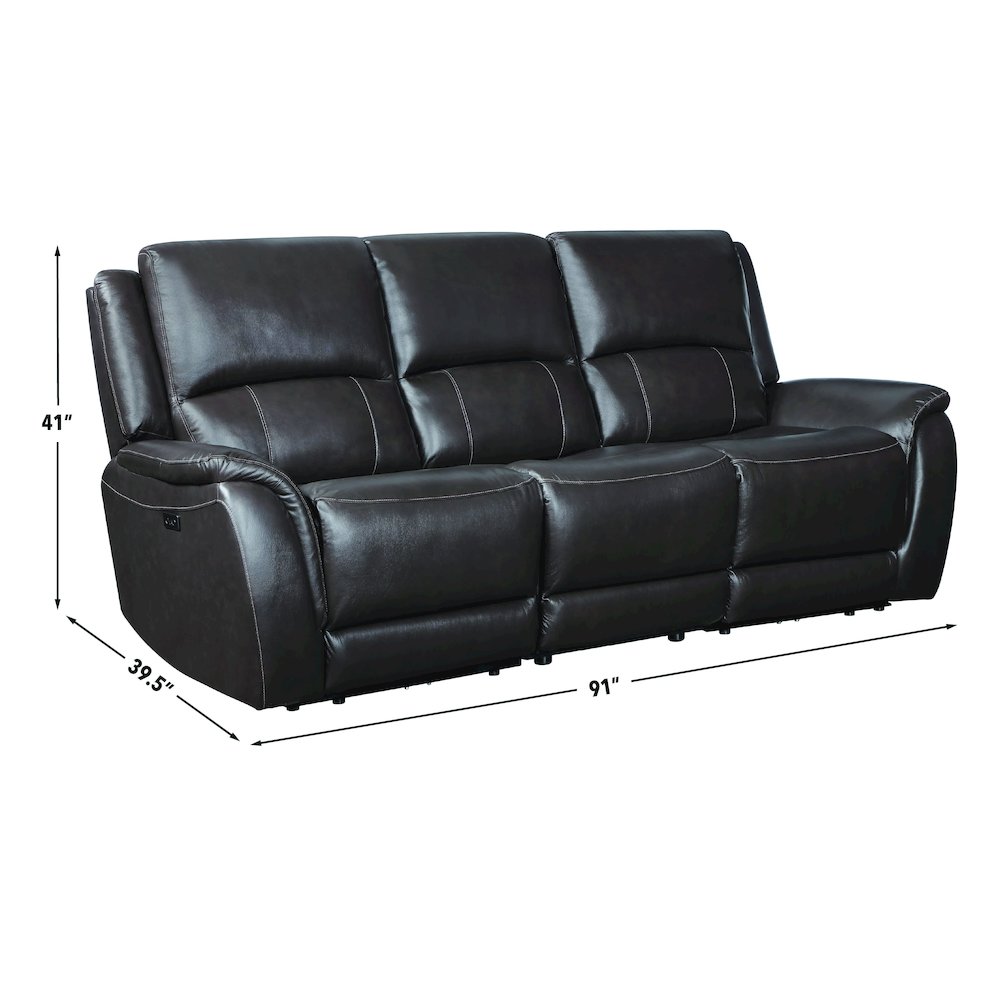 Alexandria Power Leather Reclining Sofa. Picture 10
