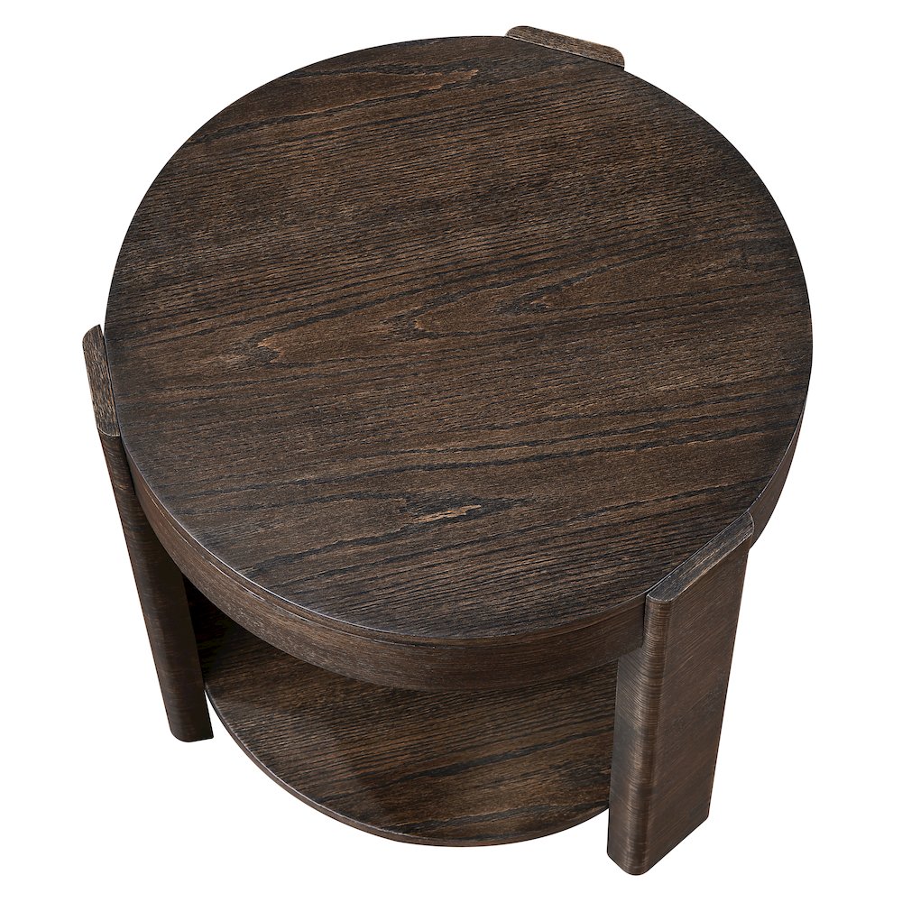 Salina Espresso Round End Table. Picture 7