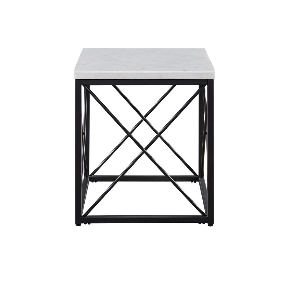Skyler White Marble Top Square End Table. Picture 2