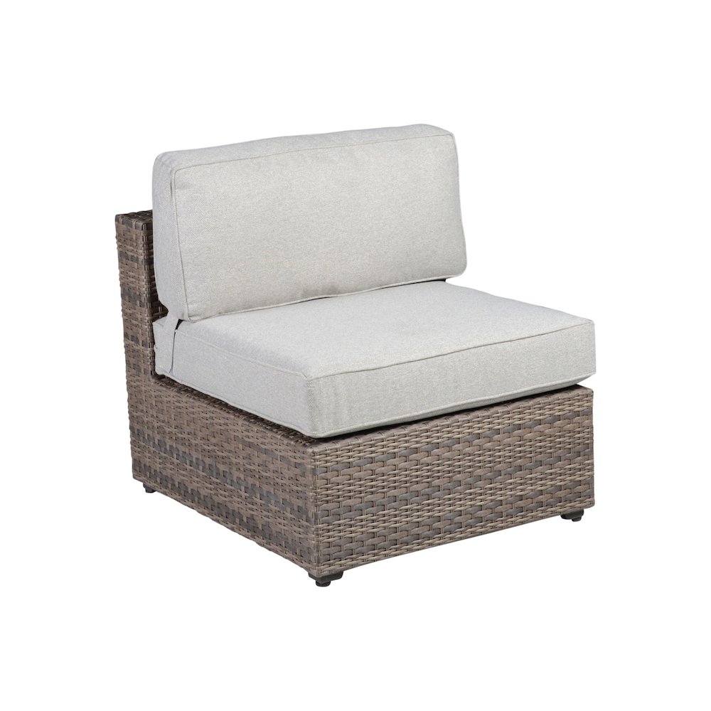 Tamyra Wicker Patio Armless Chairs (Set of 2). Picture 1