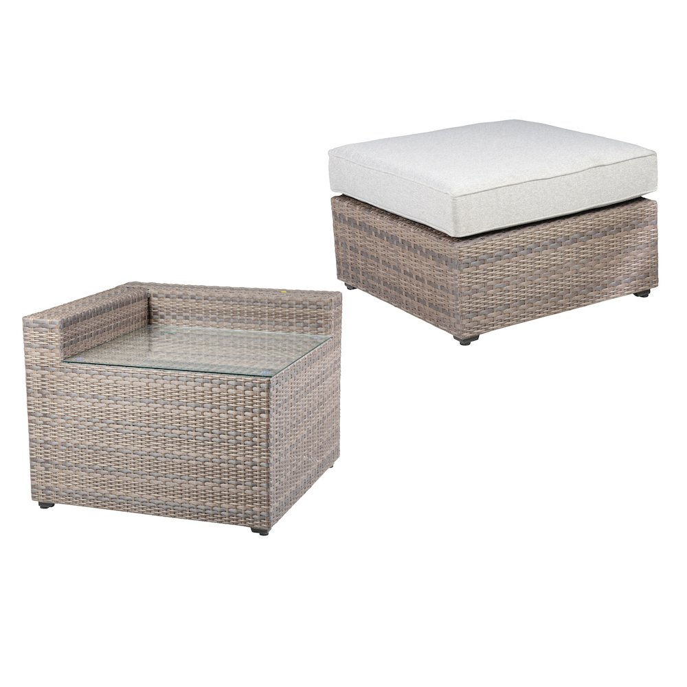 Tamyra Corner Side Table & Ottoman. Picture 1