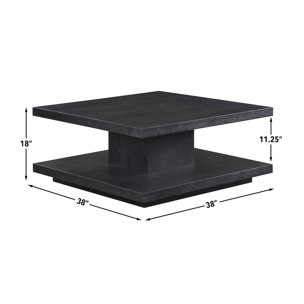 Canyon Cocktail Table with Casters, Black. Picture 6