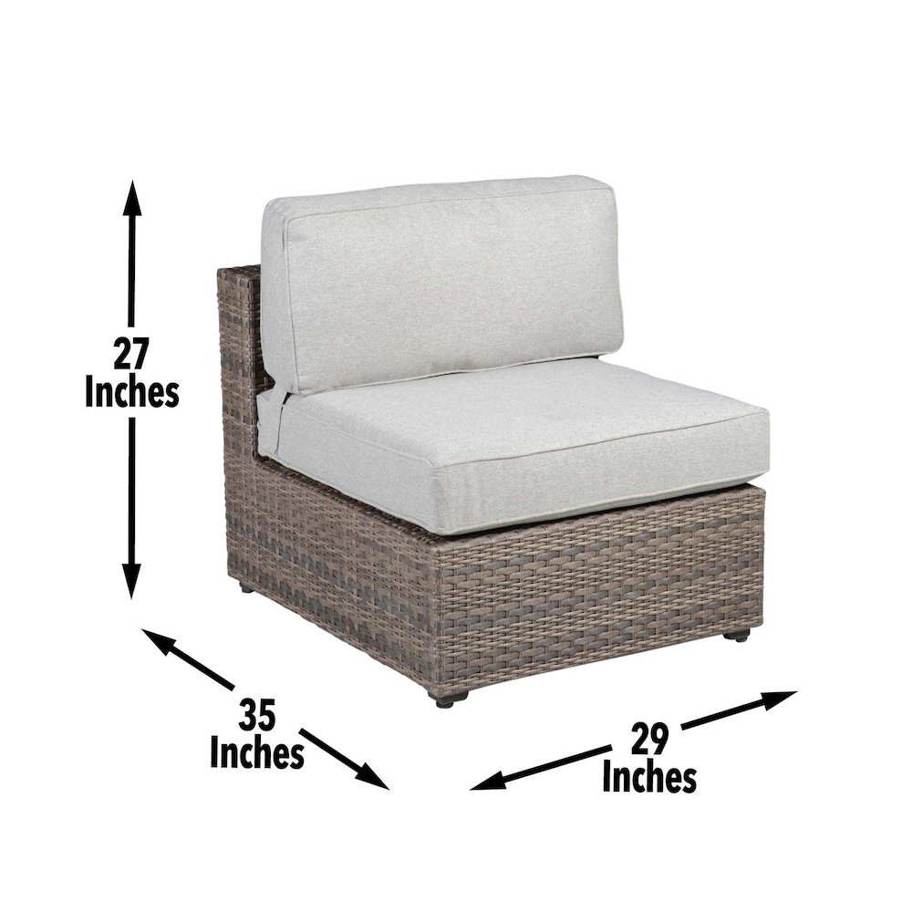Tamyra Wicker Patio Armless Chairs (Set of 2). Picture 8