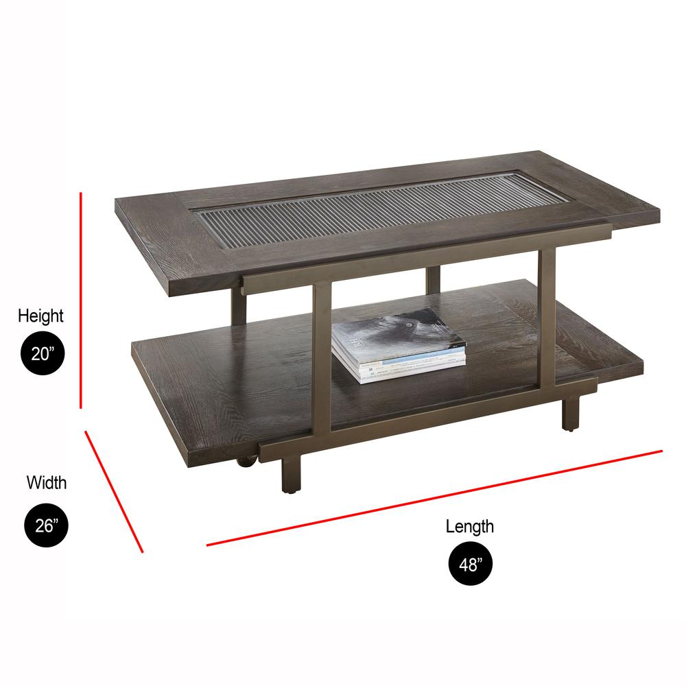 Cocktail Table with casters, Smoky Brown. Picture 2