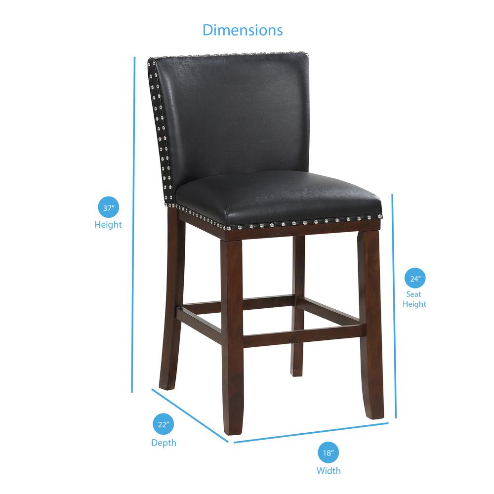 Tiffany Black KD Counter Stool - set of 2. Picture 2