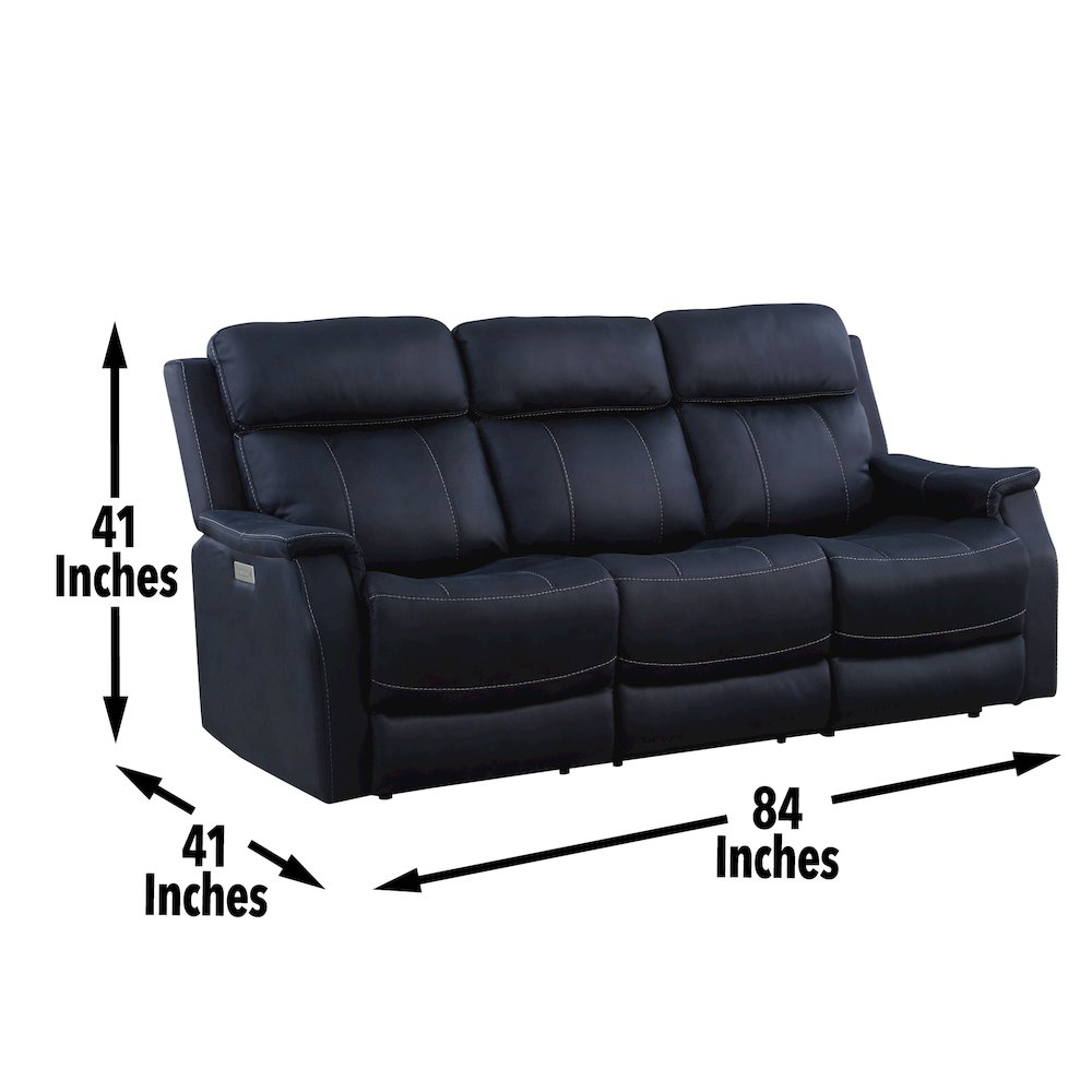 Valencia 3 Piece Dual Power Reclining Set - Ocean. Picture 11