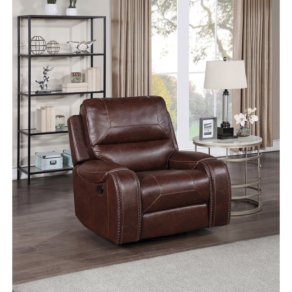 Keily Brown Manual Recliner. Picture 5