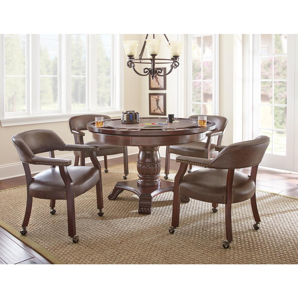 Tournament Captains Chair w/Casters, Brown. Picture 5
