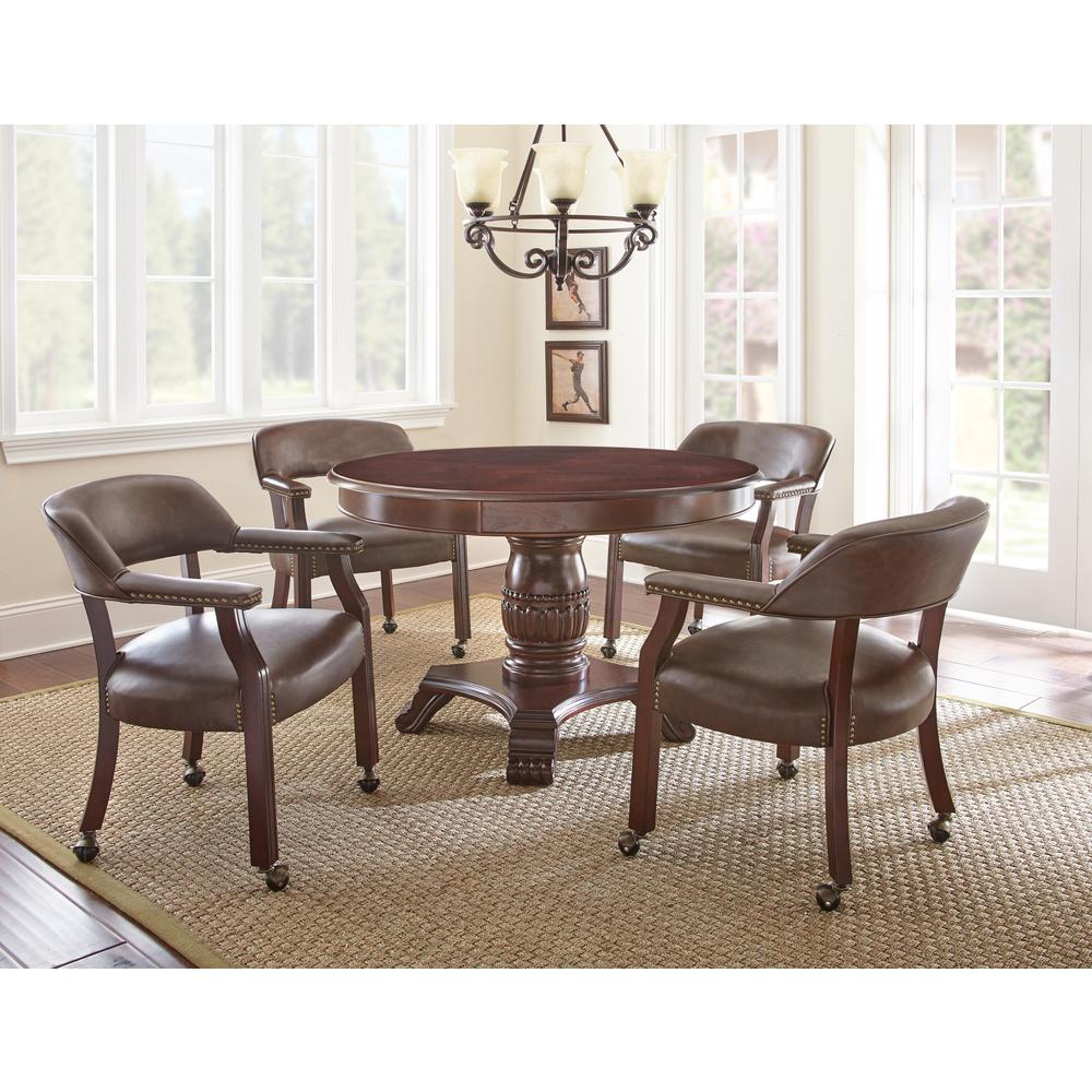 Tournament Captains Chair w/Casters, Brown. Picture 6