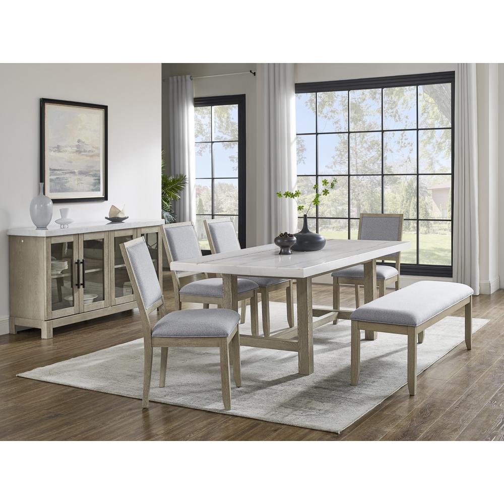 Carena Backless Dining Bench Gray. Picture 3