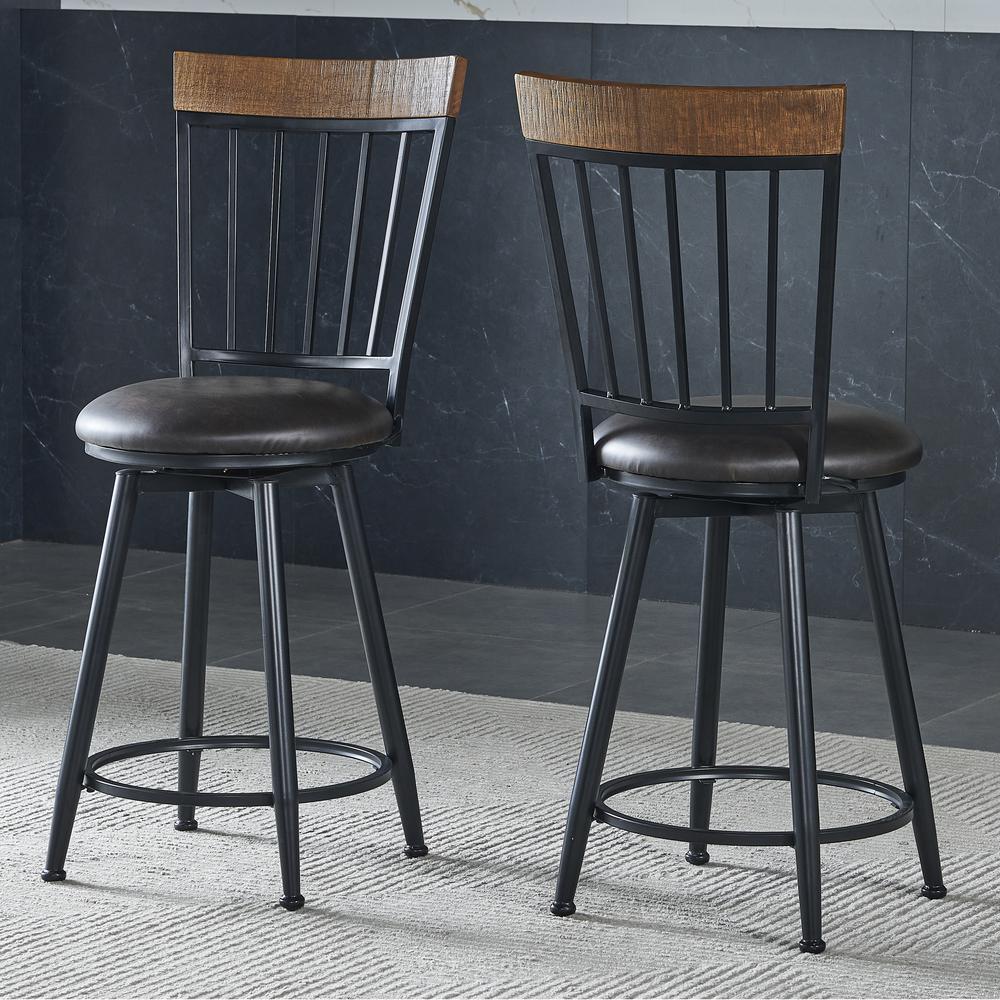 Tyler 24 inch Swivel Bar & Counter Stool with Footrest. Picture 3