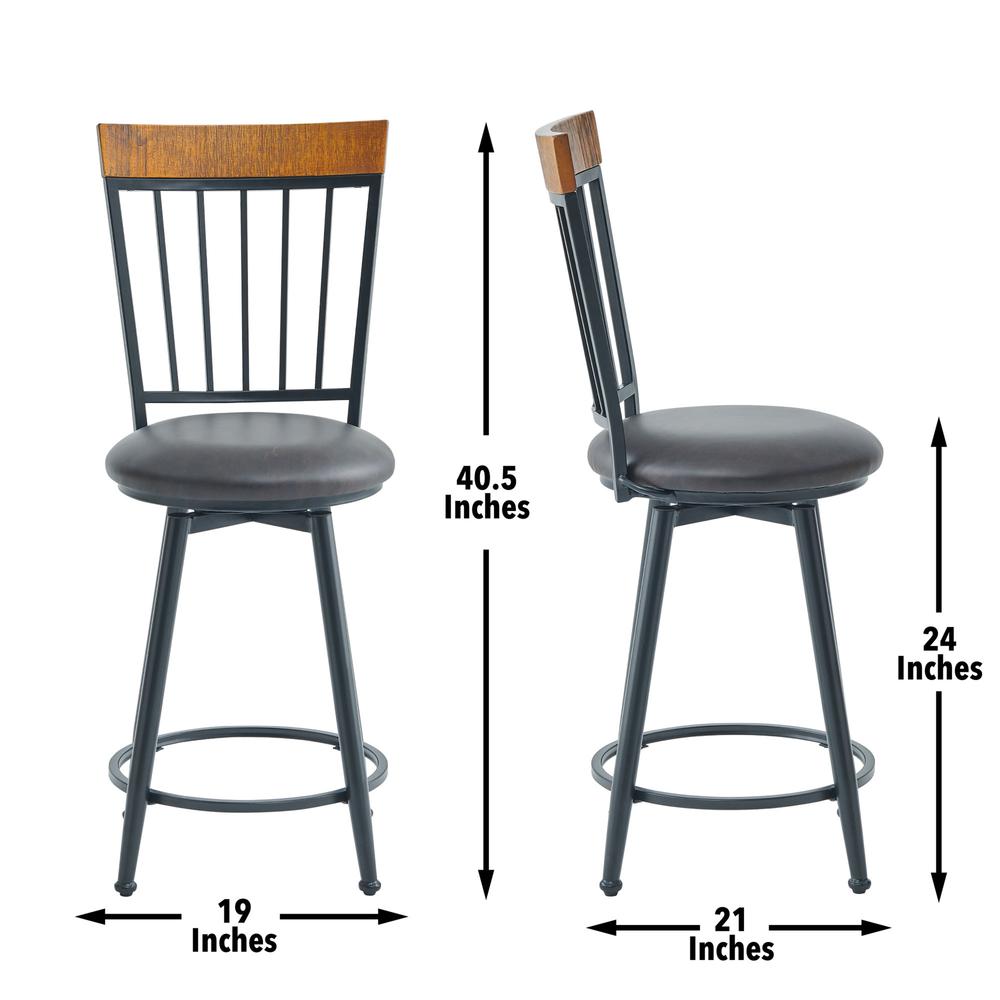 Tyler 24 inch Swivel Bar & Counter Stool with Footrest. Picture 5