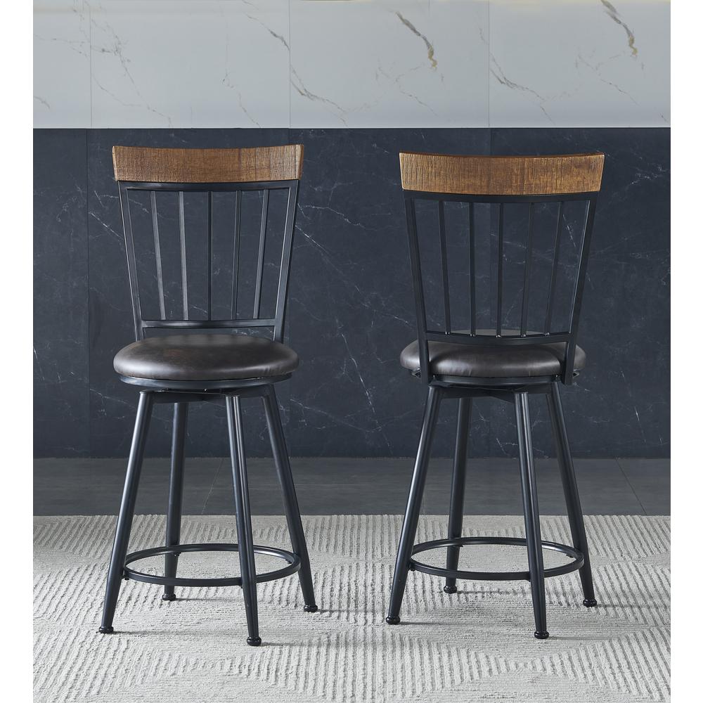Tyler 24 inch Swivel Bar & Counter Stool with Footrest. Picture 2